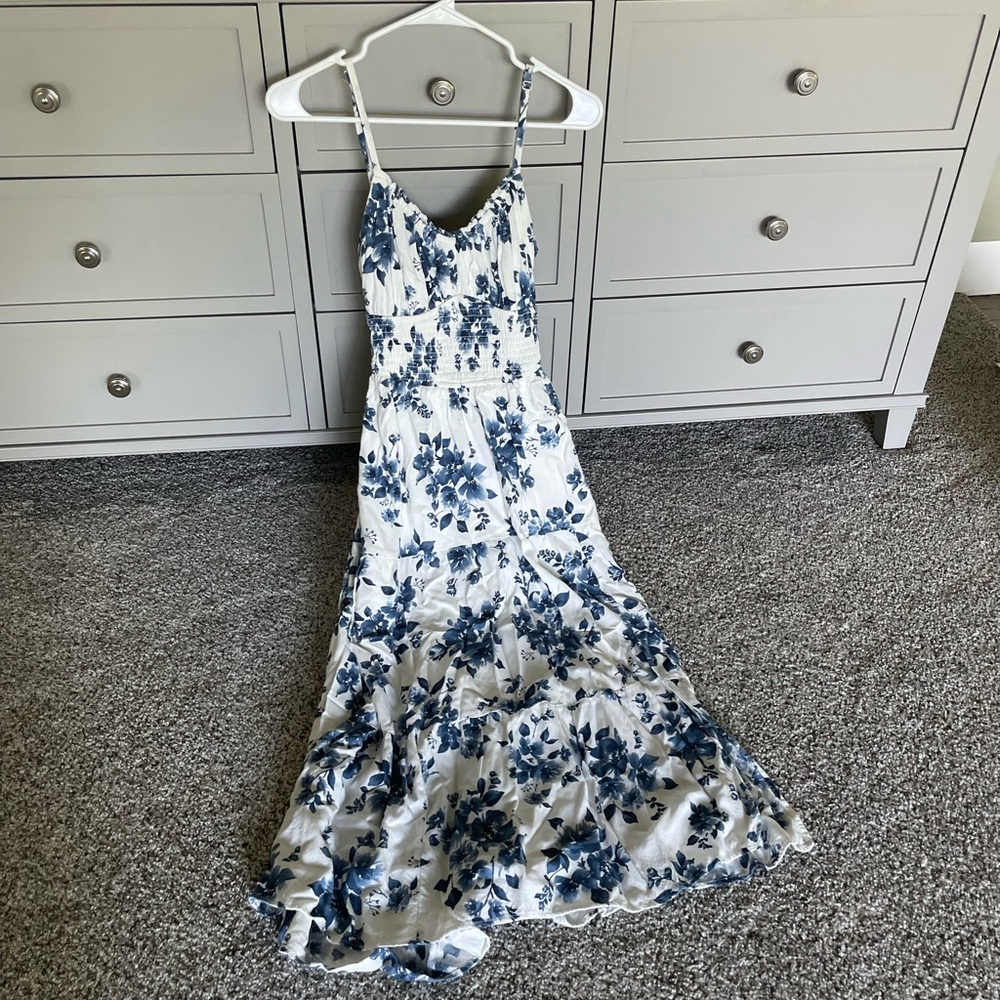 Hollister Blue Floral Maxi Dress